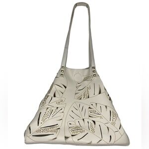 NWT Urban Expressions Cream Aruba Laser Cutout Stud Tote